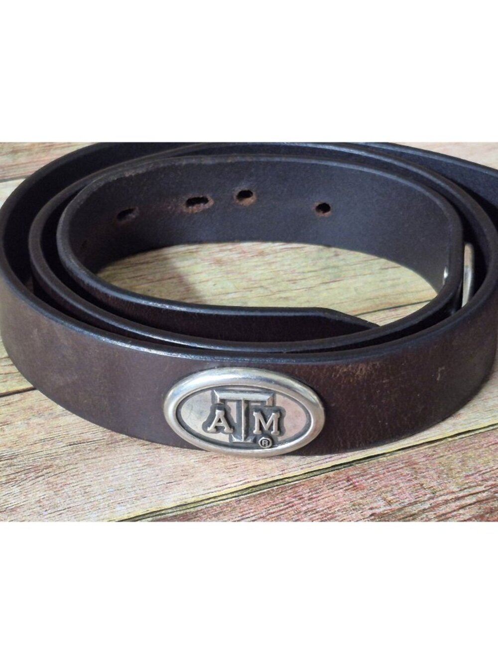 Texas A&M Aggies Belt Men 38 Brown Leather Western Concho Logo